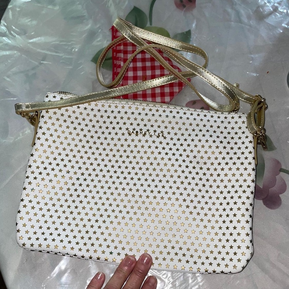 White and Gold Star Crossbody Bag